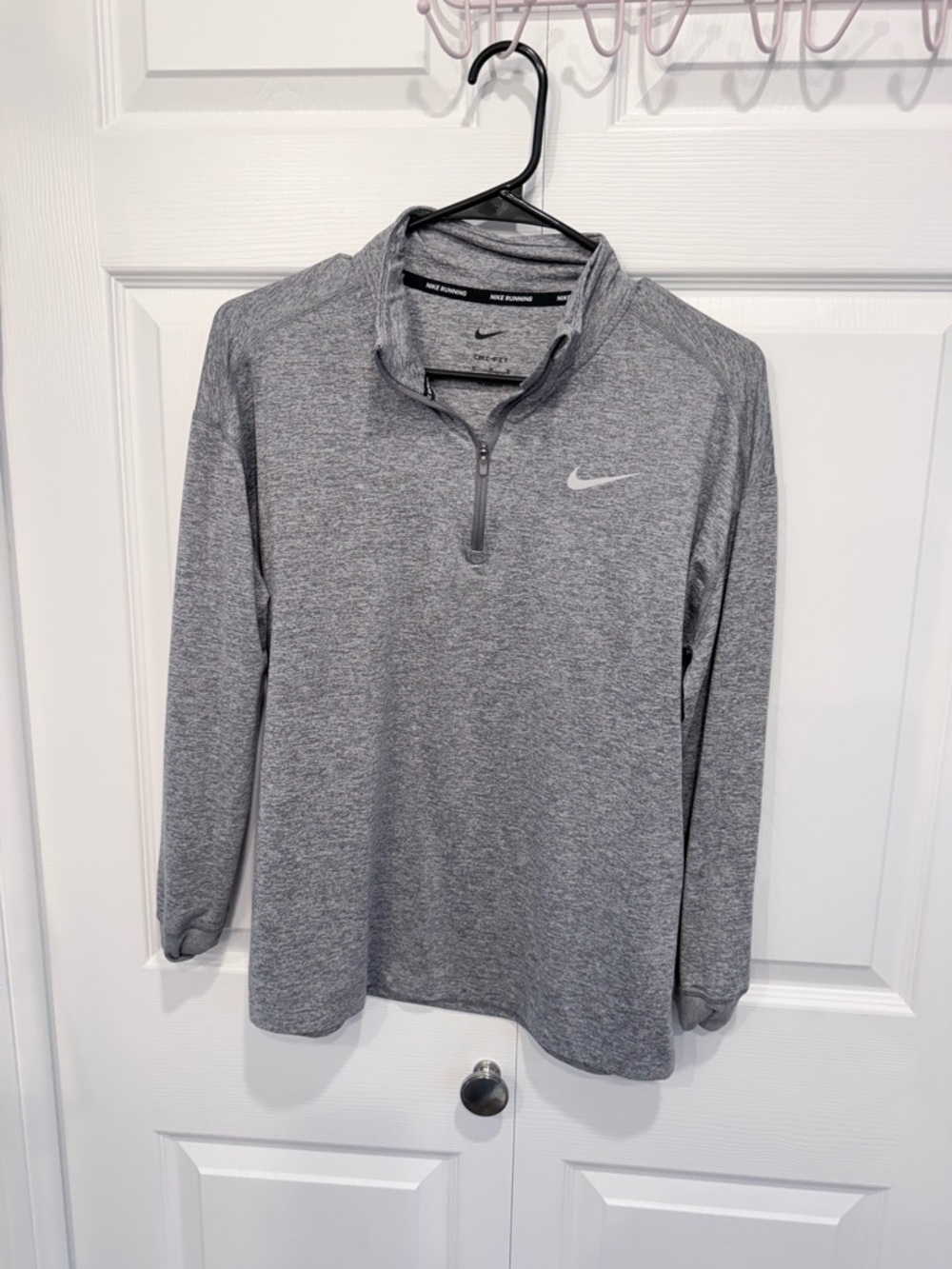 Nike Grey Heather Dri-FIT Quarter Zip Running Top women’s medium